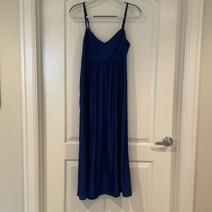 Blue tea length dress